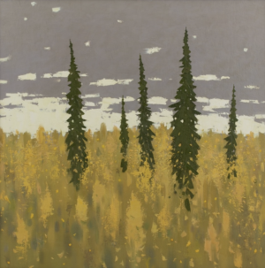 Живопись, Пейзаж - «Осень. Ели.»100х100, х.м. 2008г.